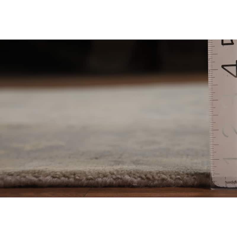 Gray Oushak Indian Area Rug Handmade Wool Carpet - 6'2" x 8'10"
