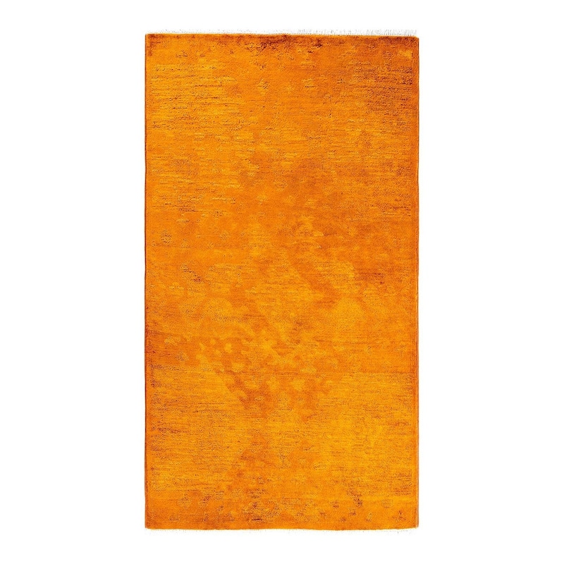 Contemporary Overdyed Wool Hand Knotted Area Rug - 3' 1" x 5' 6"