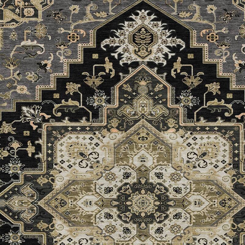 HomeRoots Oriental Traditional Rectangle Outdoor Rug