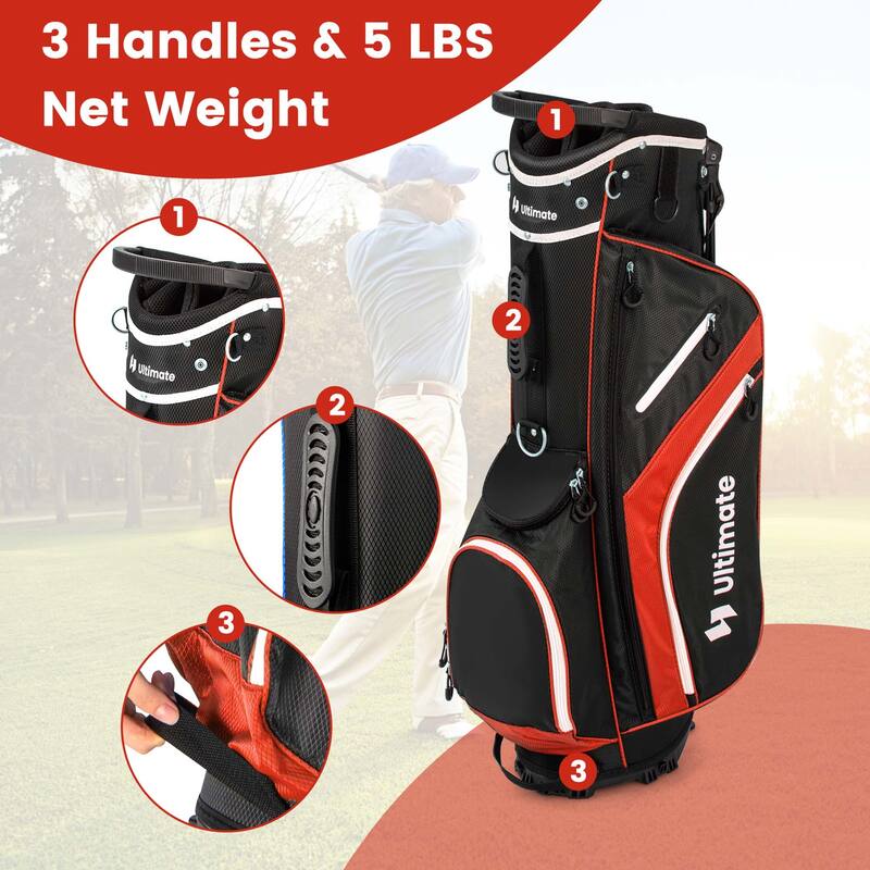 Costway Lightweight Golf Stand Bag with 14 Way Top Dividers 6 Pockets - See Details