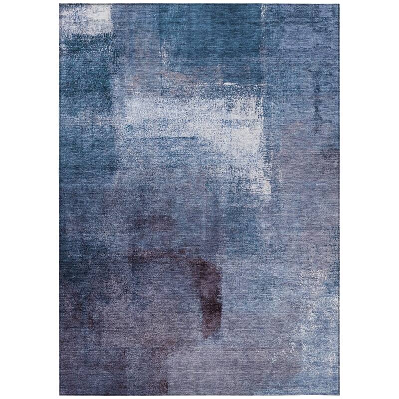 Machine Washable Indoor/ Outdoor Chantille Solid Ombre Rug