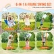 preview thumbnail 6 of 10, 6 in 1 Outdoor Metal Swing Set Includes 2 Swings and Ladder Ideal for Kids - 165.35”L x 70.08”W x 80.31”H