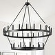 preview thumbnail 3 of 30, Large Black Wagon Wheel Chandelier Farmhouse Pendant Light Fixture 48" Inch - Black