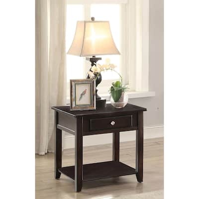 Neoclassical Style Walnut 1-Shelf End Table,Plant Stands