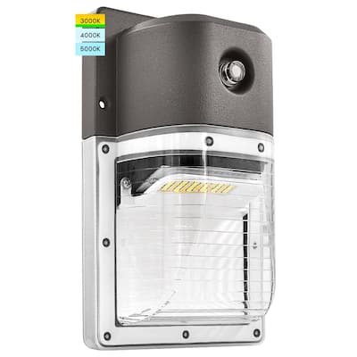 Luxrite 18W LED Wall Pack Light with Photocell, 2160 Lumens, 3 Color Selectable, Dusk to Dawn Wall Light, IP65