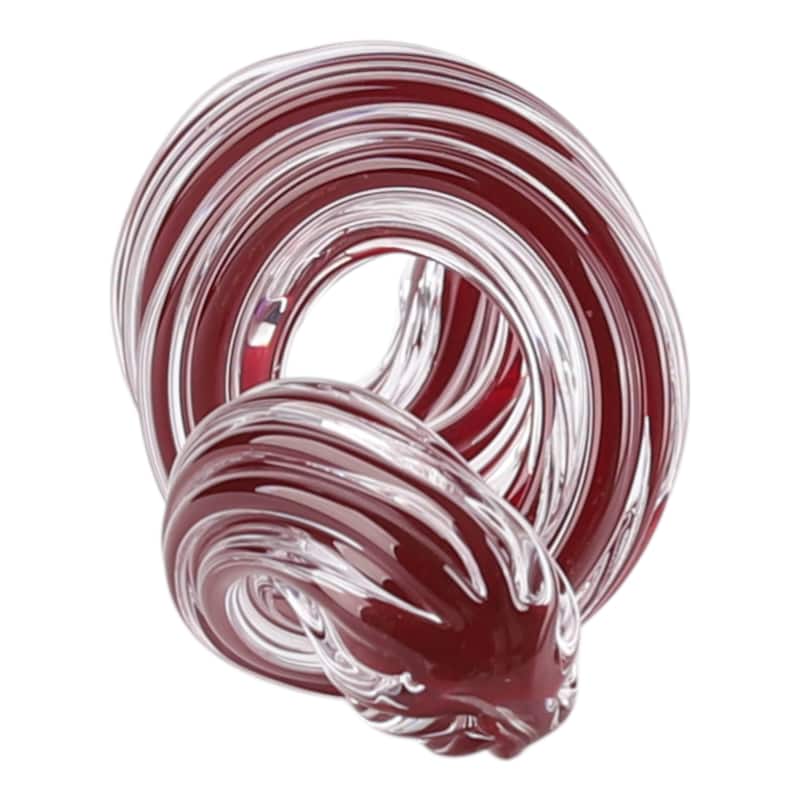 Glass Sculpture Modern Spiral Decorative Figurine for Home Decor - 18.5" x 3.75" x 3.75"