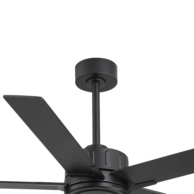 56-Inch Matte Black Ceiling Fan with Remote Control,DC Motor, 6-Speed Reversible Indoor Ceiling Fan with Dual-Finish Blades