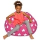 preview thumbnail 157 of 189, Kids Bean Bag Chair, Big Comfy Chair - Machine Washable Cover 38 Inches Large - Canvas White Stars on Pink