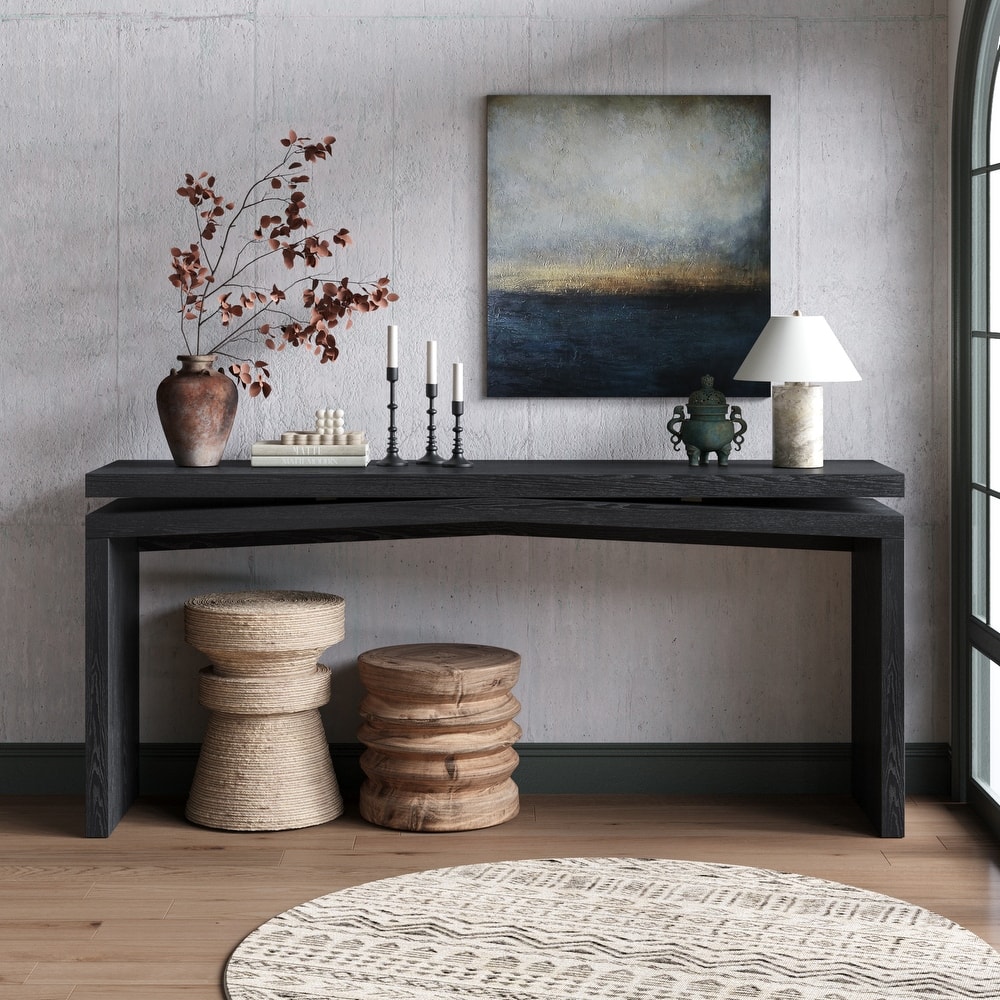 GDFStudio - Alex Farmhouse 65" Wooden Console Table for Entryway