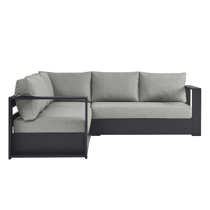 Tahoe Patio Aluminum 3-Piece Sectional Sofa Set - Grey