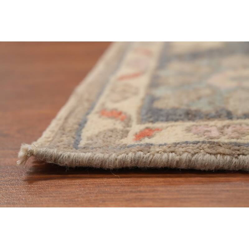 Hand Knotted Oriental 100% Wool Carpet Transitional All-Over Brown Oushak Area Rug - 6' 8'' X 5' 3''
