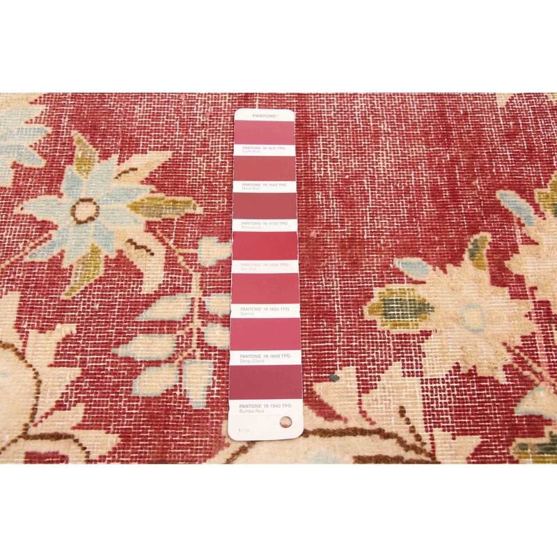ECARPETGALLERY Hand-knotted Antalya Vintage Dark Red Wool Rug - 9'11 x 13'0