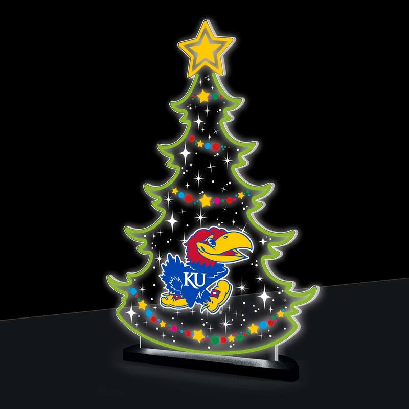 10" LED Tabletop Christmas Tree Desklite Sign, University of Kansas