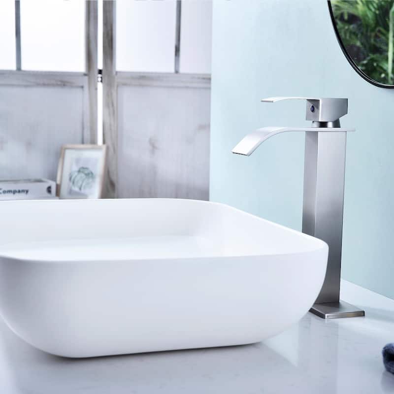 11" Tall Brushed Nickel Single-Handle Single-Hole Basin Faucet