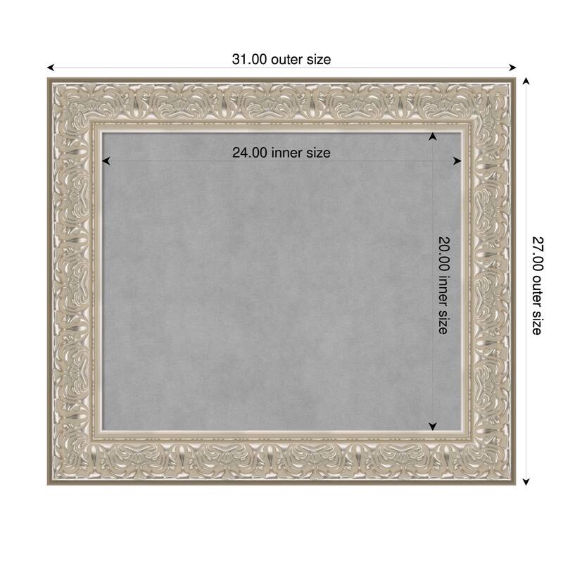 Amanti Art Luxe Black Framed - 31 x 27 in - Luxe Silver Cream