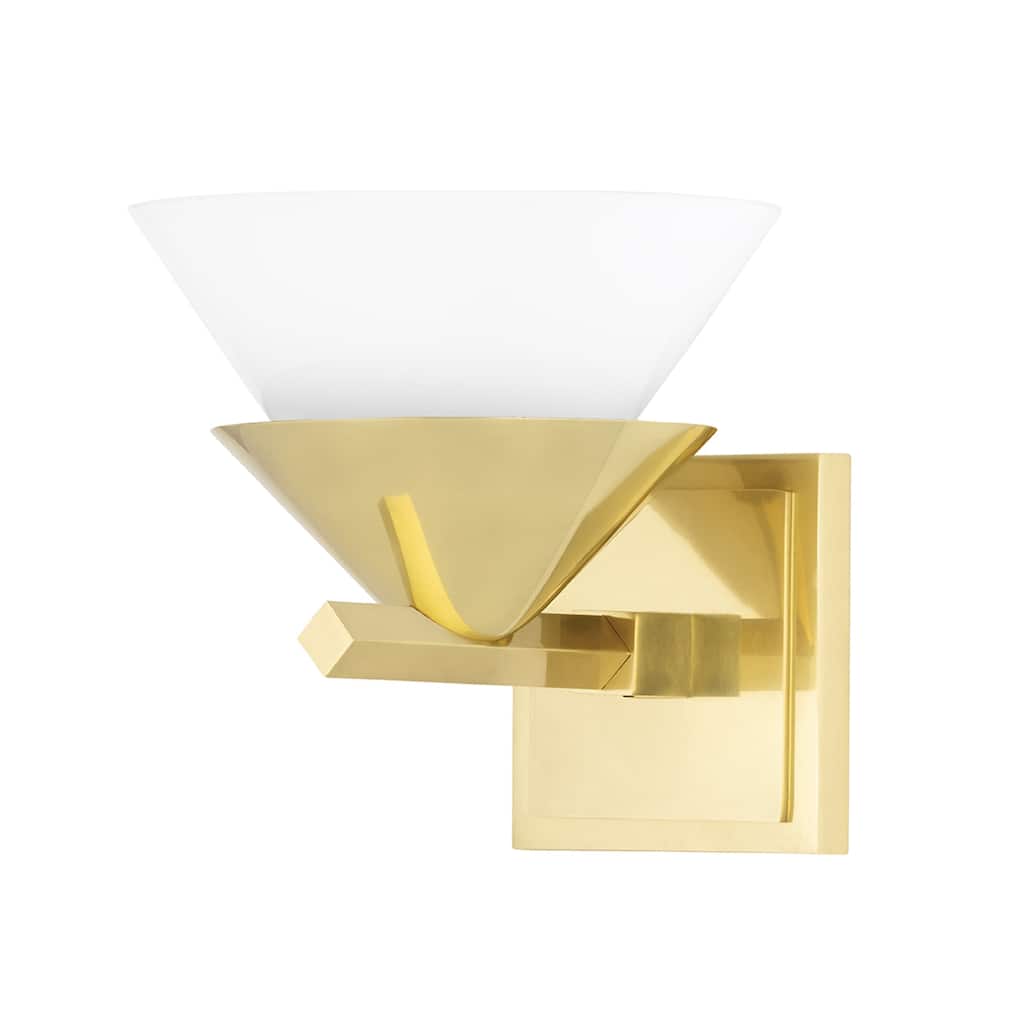 Hudson Valley Stillwell 1-Light Wall Sconce with Opal Glass