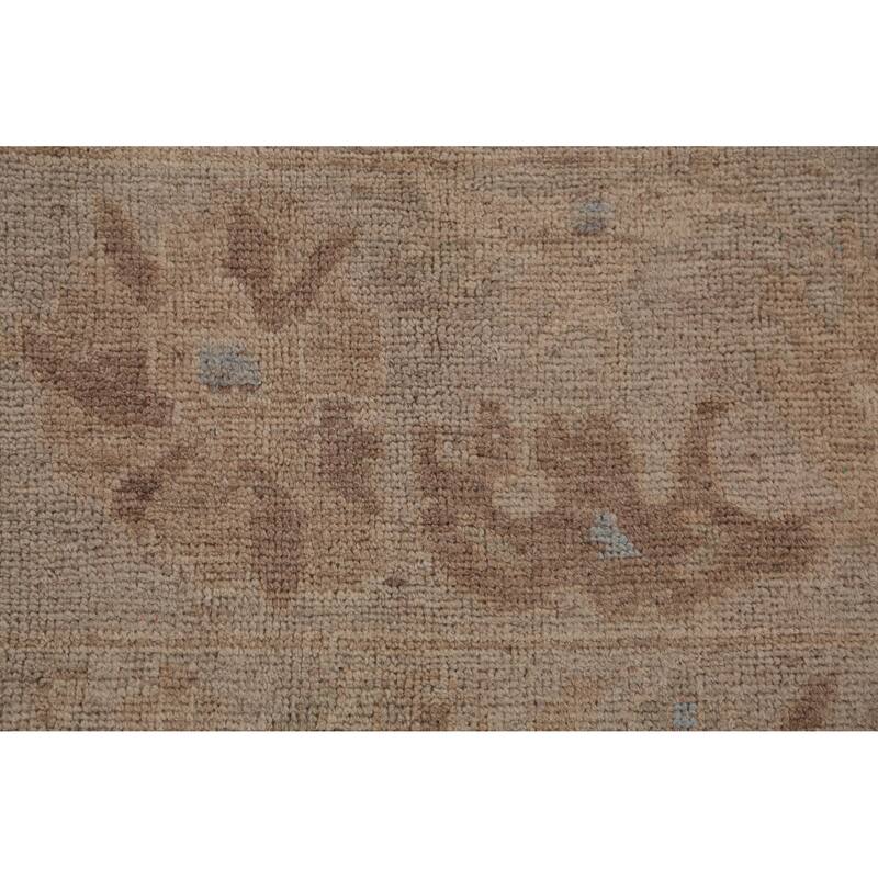 Hand Knotted Oriental 100% Wool Carpet Transitional Floral Beige & Ivories Oushak Area Rug - 9' 11'' X 8' 0''