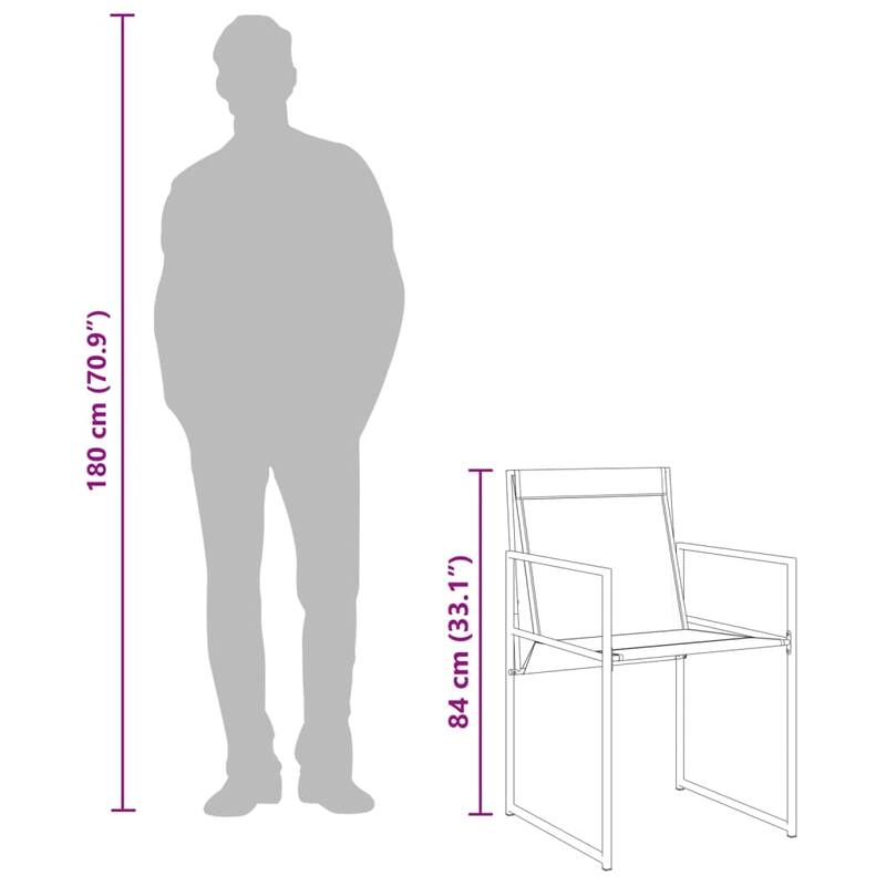 vidaXL Garden Dining Set Set of 16 Black - 42.1 x 129.9 x 28.3 in