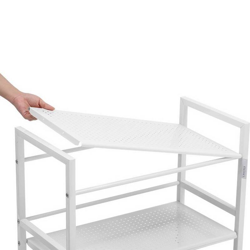3-Tier Multi-function Rack Shelves Widen Rolling Kitchen Bathroom Storage Utility Cart