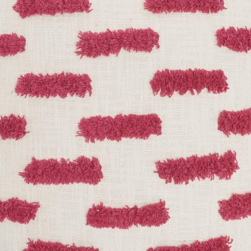 18" Pink and White Geometric Cotton Throw Pillow