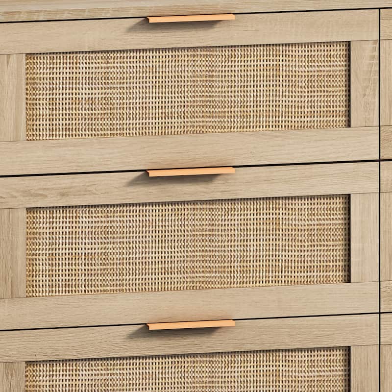 Modern 6-Drawers Rattan Storage Cabinet Rattan Drawer