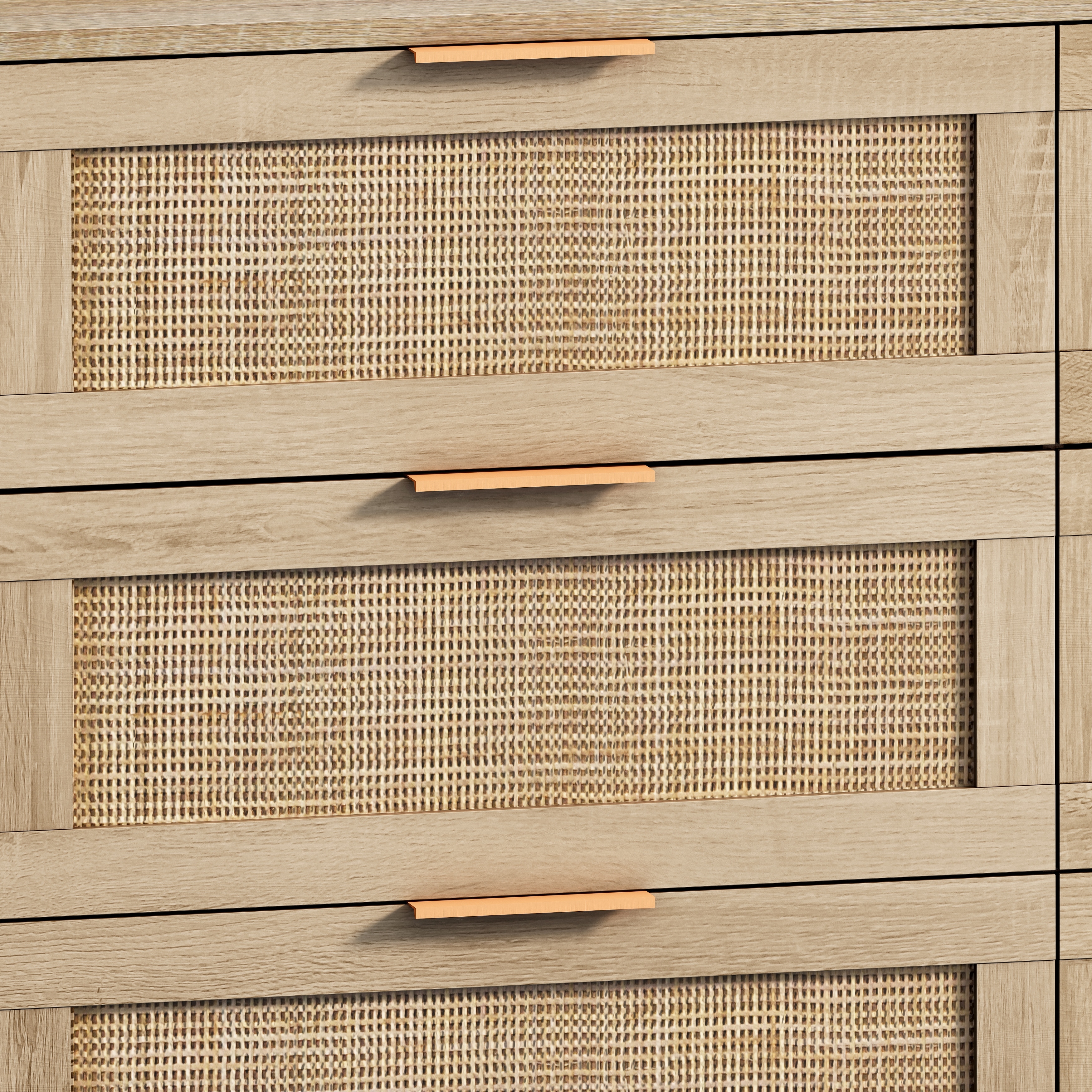 Modern 6 drawers Rattan dresser Rattan Drawer On Sale Bed Bath