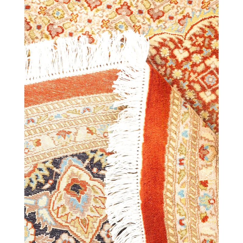 Overton Hand Knotted Wool Vintage Inspired Traditional Mogul Orange Round Area Rug - 8 x 10