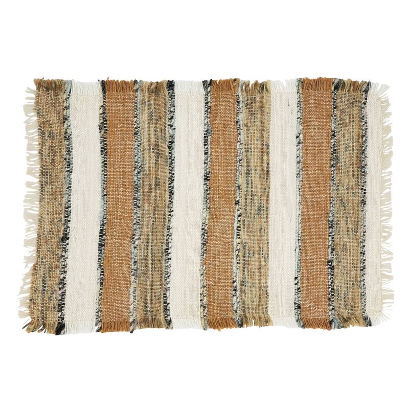 Cotton Placemats With Striped Design (Set of 4)