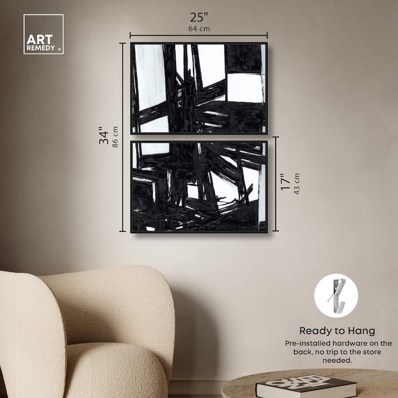Monochrome Study Canvas Set of 2 by Art Remedy