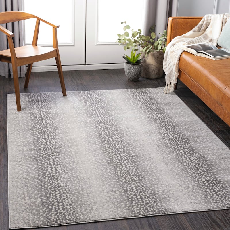 Livabliss Ellesia Antelope Stripe Area Rug - 6'7" x 9' - Light Grey - Rectangle