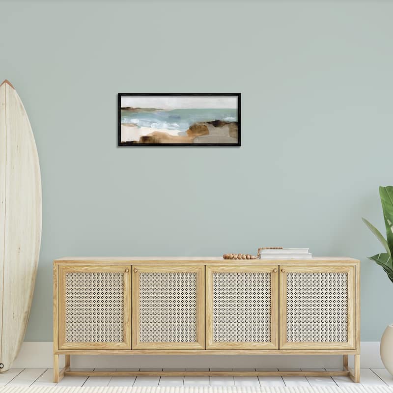 Stupell Abstract Ocean Wave Landscape Muddy Earth Tones Framed Wall Art - Grey