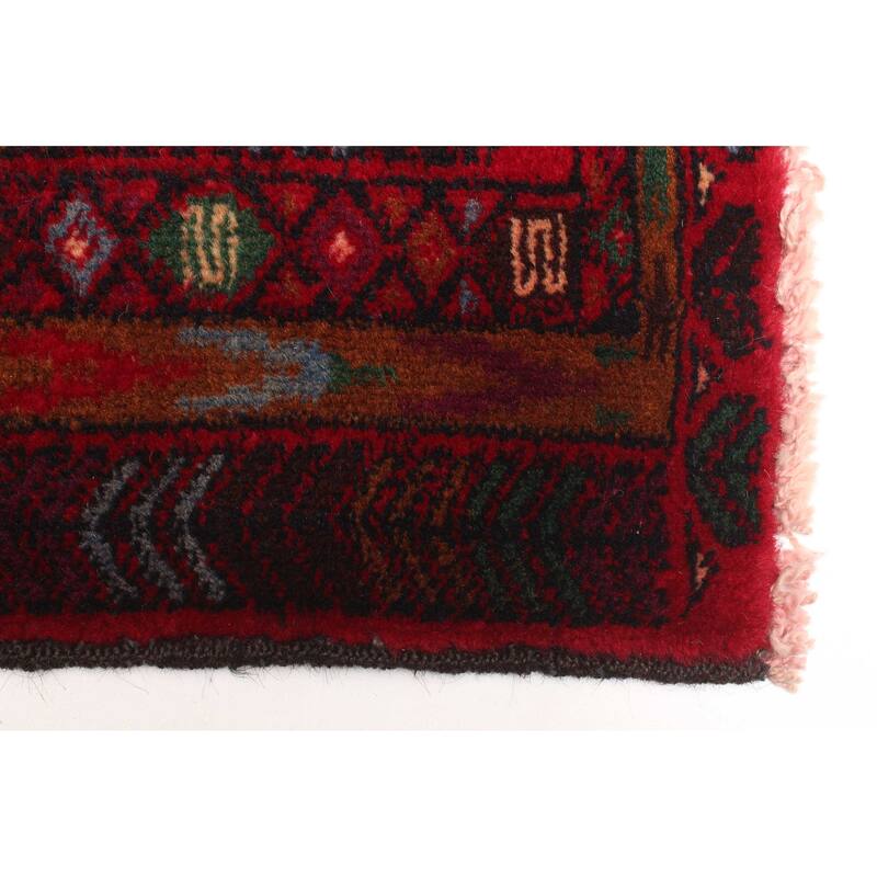 ECARPETGALLERY Hand-knotted Teimani Red Wool Rug - 2'11 x 4'10