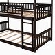 preview thumbnail 13 of 19, Twin Over Twin Size Wood House Bunk Bed with Slide, Ladder and Guard Rail