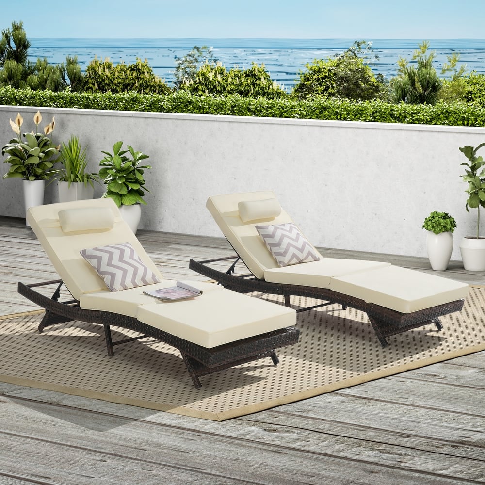 GDFStudio - Ainsley Outdoor Recliner Set for Garden, Patio, and Poolside Lounging