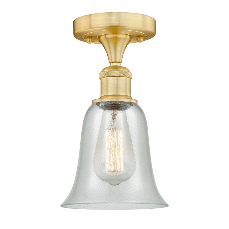 Innovations Lighting Edison Hanover - 1 Light 6" Semi-Flush Mount - Fishnet/Satin Gold