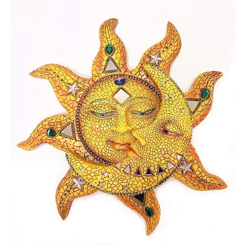 Q-Max Mosaic Sun and Moon Wall Decor