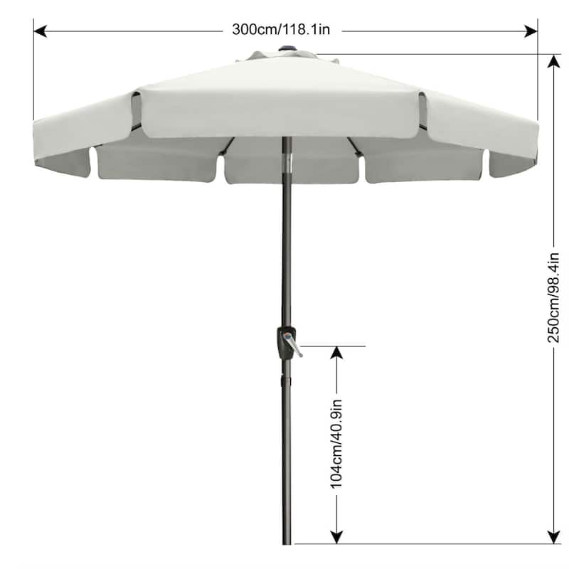 ABCCANOPY 10FT Outdoor Table Market Umbrella Tilt and Crank for Garden