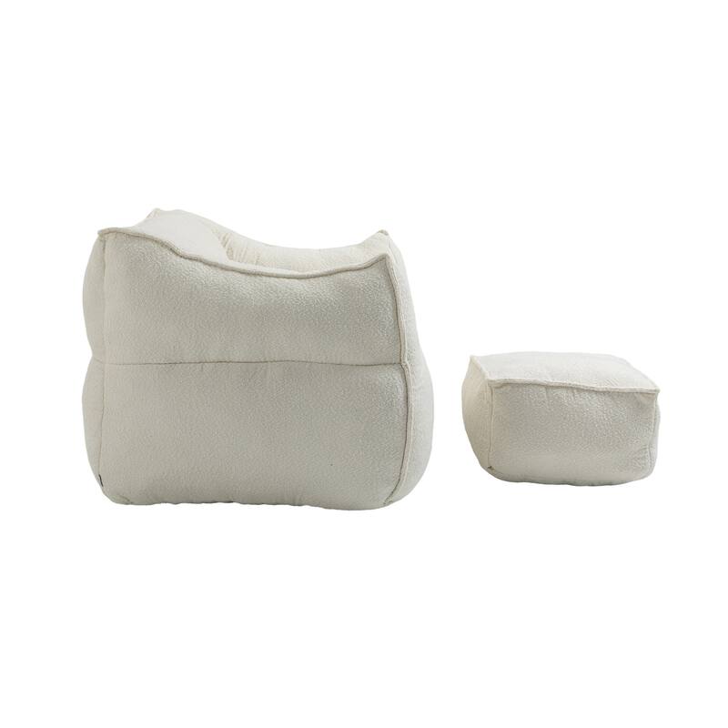 GDFStudio - COOLMORE Boucle Bean Bag Chair with Memory Foam Filling for Ultimate Comfort