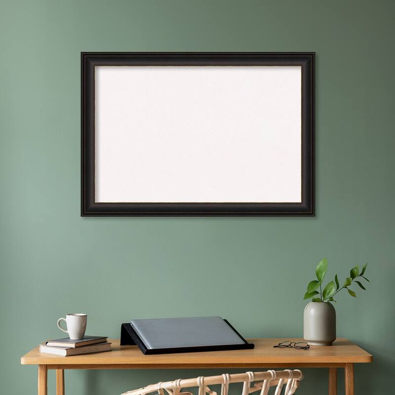 Trio Oil Rubbed Bronze Framed White Bulletin Board, Organization Board, Pin Board