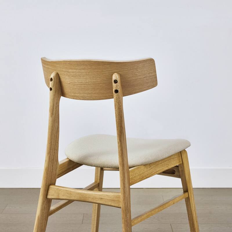 Spruce & Spring Modern Farmhouse Dining Chair with Solid Wood Frame and Upholstered Seat