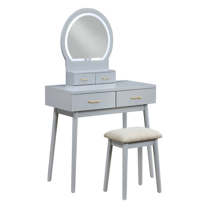 Beautiful Vanity Dresser with Mirror and Stool Set Storage Drawers Bedroom Furniture 1pc
