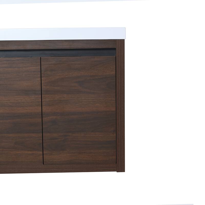 Bathroom Cabinet With Sink,Soft Close Doors,Float Mounting Design,24 Inch For Small Bathroom