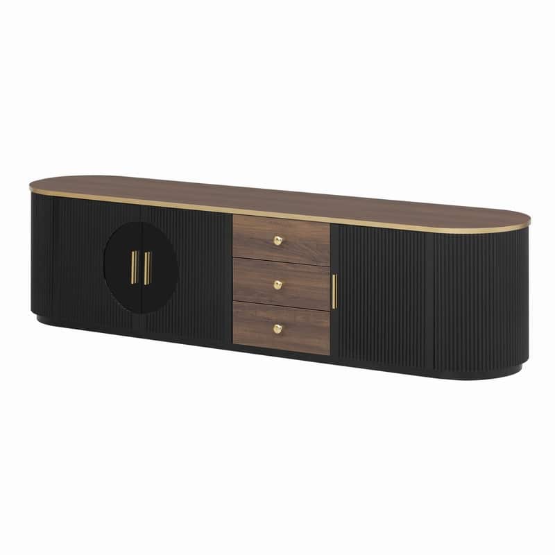 Modern TV Stand with 3 Drawers and Shelf for TVs Up to 80" for Living Room Entertainment Center