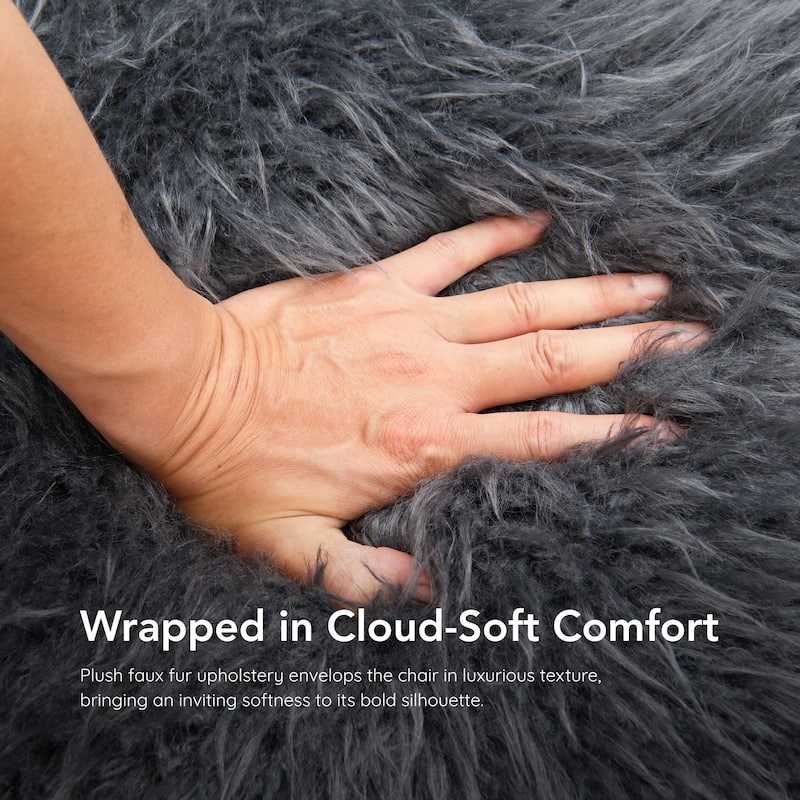 Furniture of America Neyra Modern 28-inch Faux Fur Accent Arm Chair