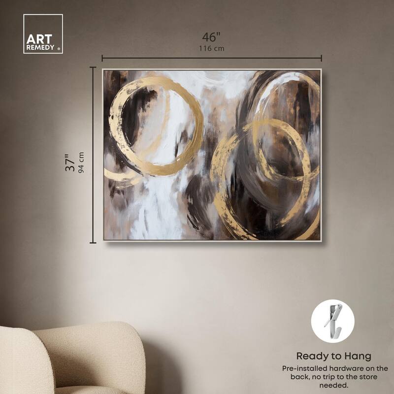 Swirling Forms with Gold Canvas by Art Remedy