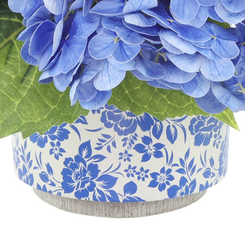 Real Touch Hydrangeas Arranged in Decorative Ceramic Pot