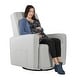 preview thumbnail 2 of 25, Evolur Holland Upholstered Plush Seating Glider Swivel Harbor Grey