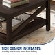 preview thumbnail 51 of 51, Moasis Farmhouse Coffee Table with Shelf, 2-Tier Center Table for Living Room
