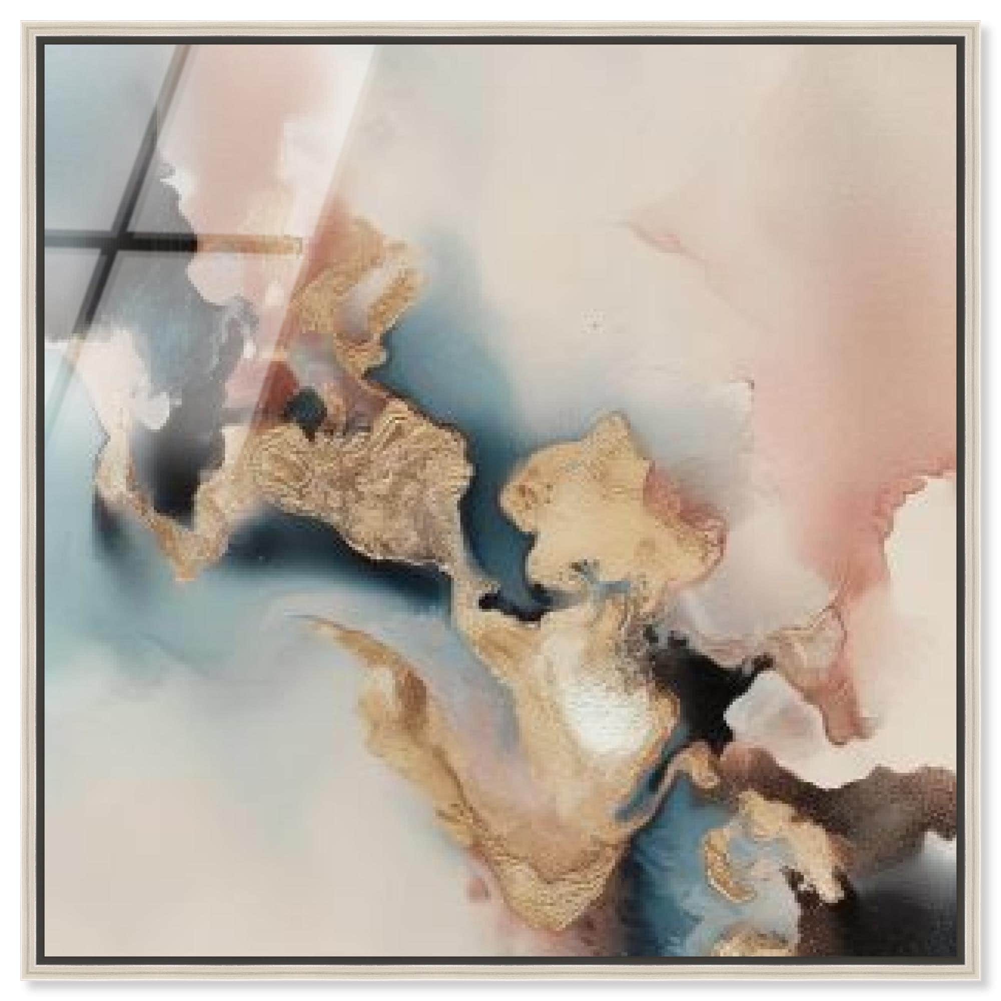 Rose Petals Blue Sky Abstract Framed Acrylic Wall Art by Art Remedy