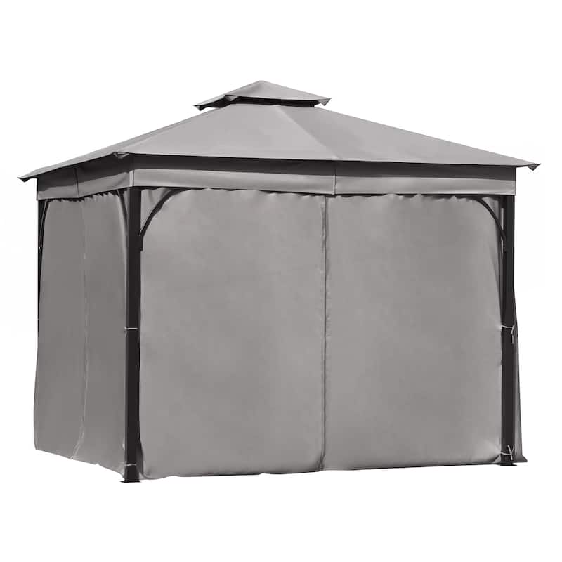 10x10 Outdoor Gazebo Tent with Double Roofs